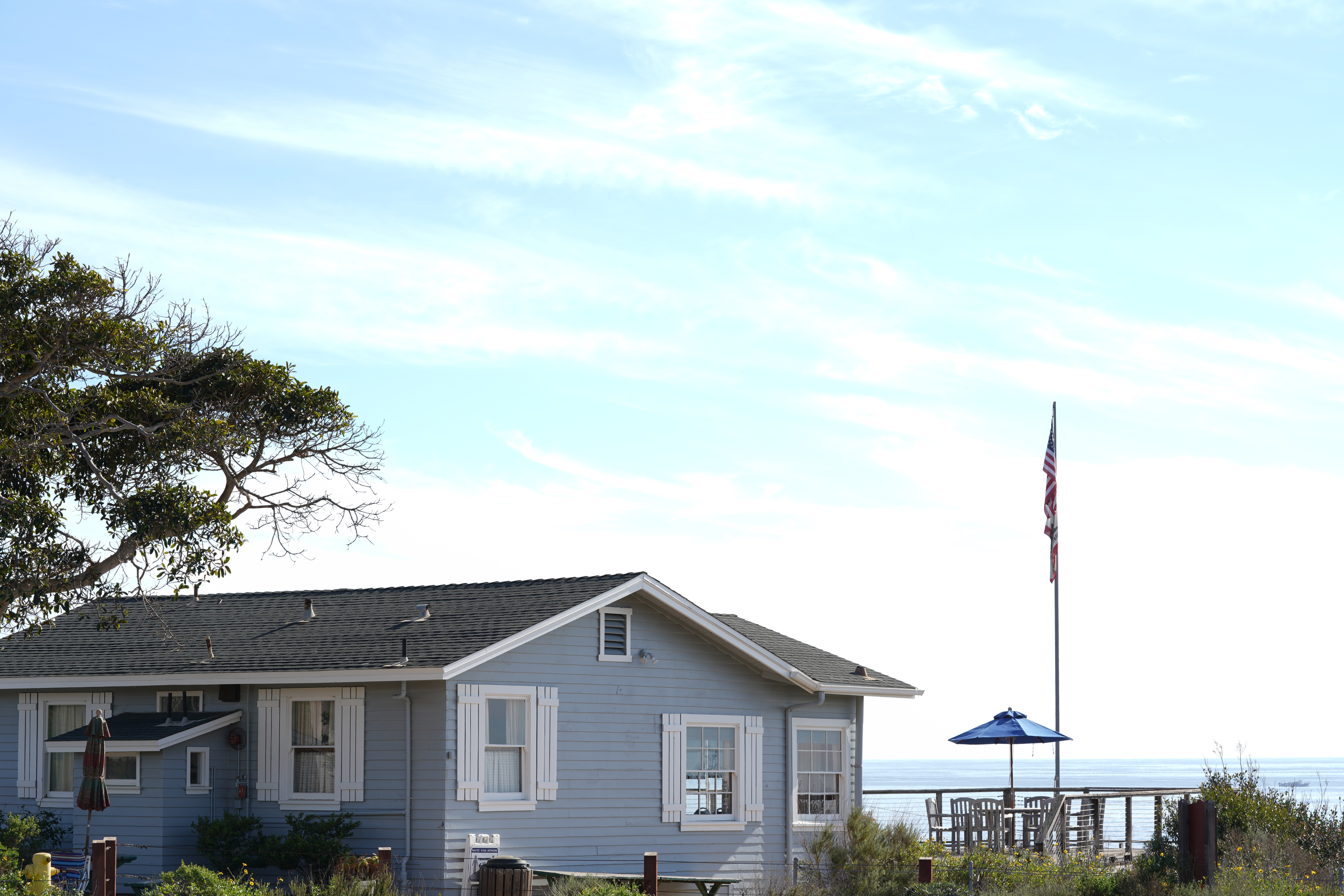 A photo of Cottage 34 at Crystal Cove State Beach, which was once used as a language school and community meeting place. It was moved to its present location sometime in the 1950s according to Clarence Nishizu.